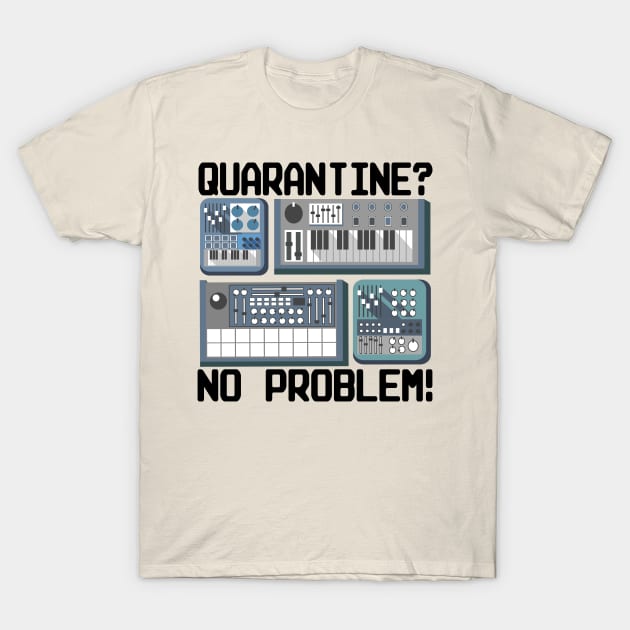 Analog Modular Synthesizer Synth Corona Quarantine T-Shirt by Kuehni